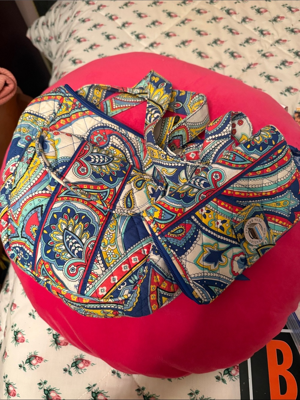 Vera Bradley Multicolor Paisley Quilted Shoulder Bag and wallet set